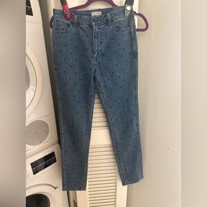 Ulla Johnson Denim Polka Dot Skinny Jeans